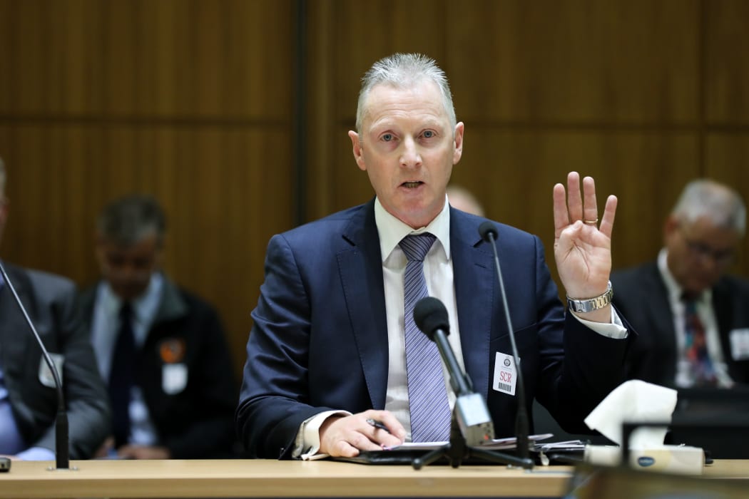 Chris Cahill, President of the NZ Police Association making a submission on the arms Legislation Bill