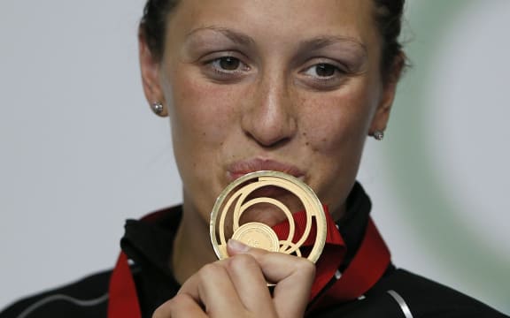 Sophie Pascoe with her second gold of the Glasgow Commonwealth Games.