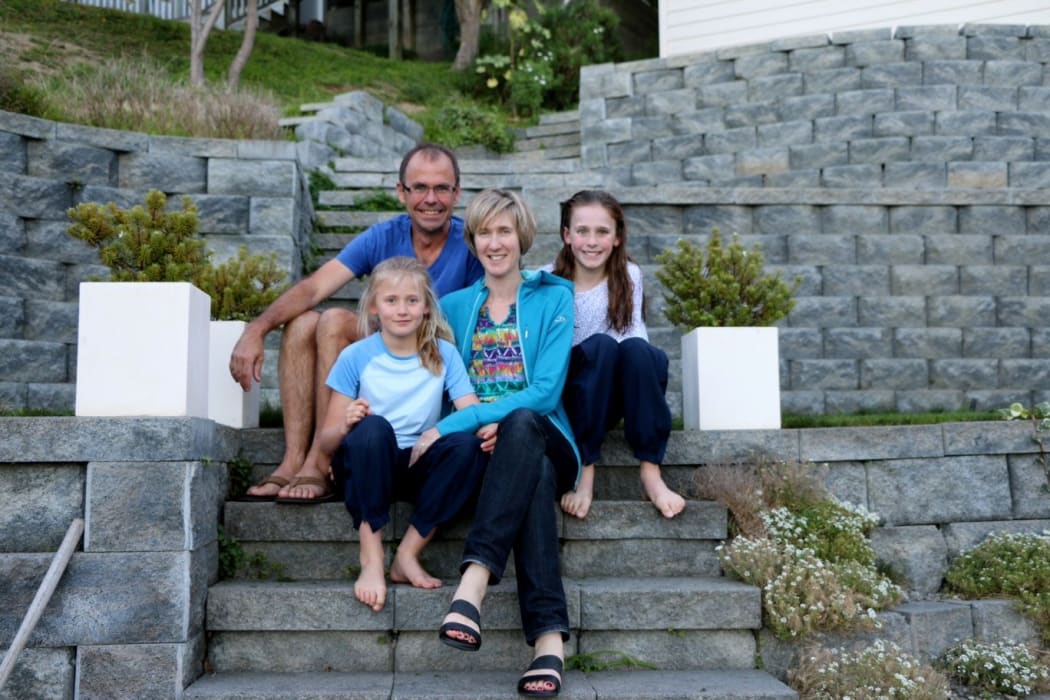 Bruce with his wife Helen and daughters Anna and Caitlin.