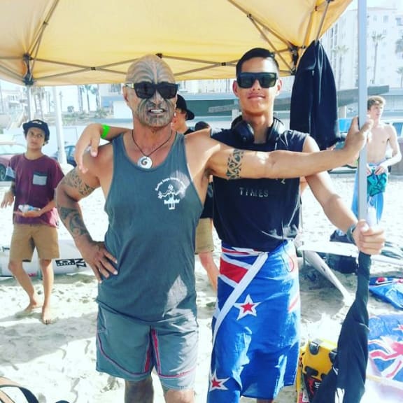 Kehukehu Butler supports Kehu at international surfing events.
