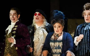 Cast members of Welsh National Opera's 2025 production of the The Marriage of Figaro.
