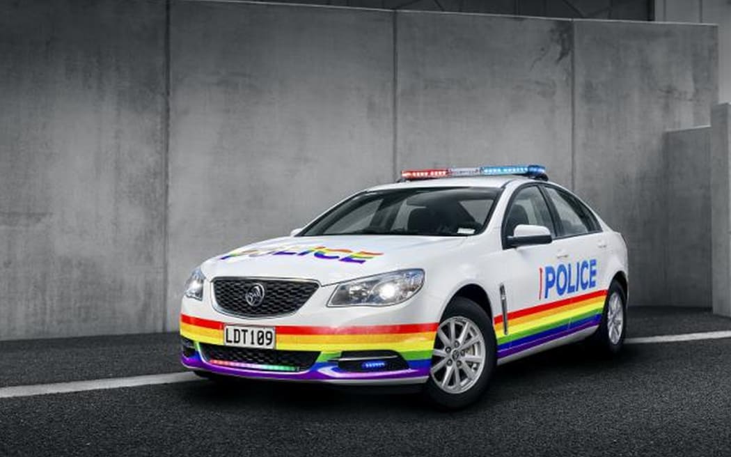 Police are putting rainbow livery on their patrol car in celebration of the pride parades in Auckland and Wellington.