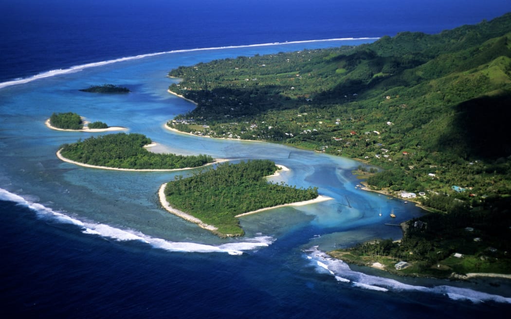 South Pacific, Cook Archipelago, Rarotonga Island (aerial view).