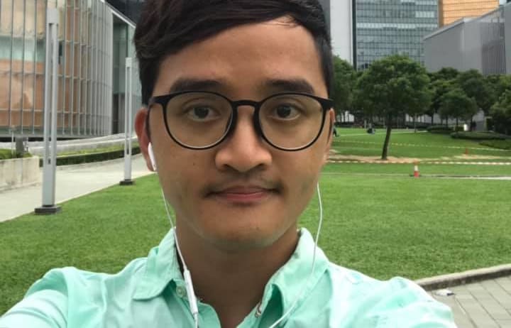 William Yang outside Hong Kong government HQ.