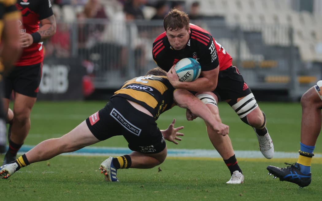 Crusaders loose forward Cullen Grace.
Crusaders v Force, Round 11 of the Super Rugby Pacific competition at Orangetheory Stadium, Christchurch, New Zealand on Saturday 6 May 2023. Mandatory credit: www.photosport.nz