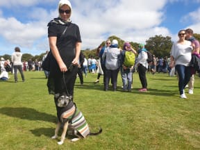 Liz Richardson with her dog Toby.