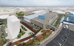 A render of the Transport Hub and combined domestic and international terminal.