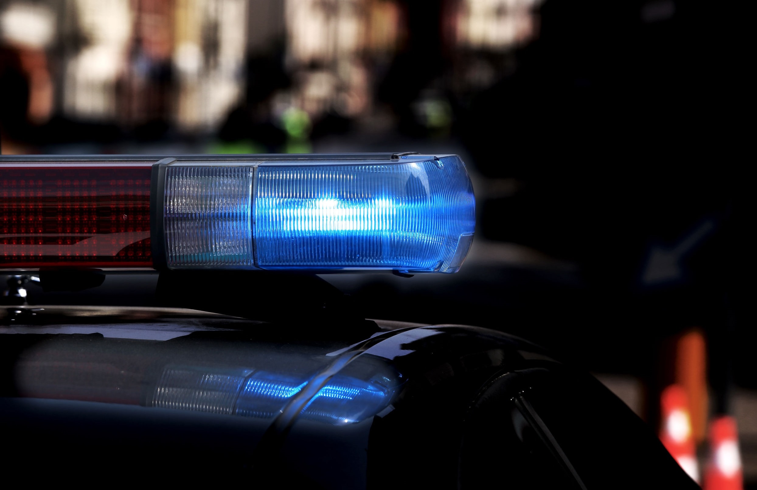 police generic lights flashing night
