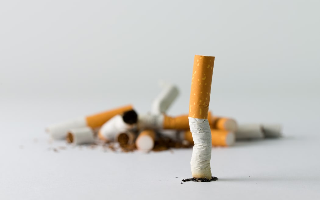 Group of cigarette indicates quitting smoking conceptual