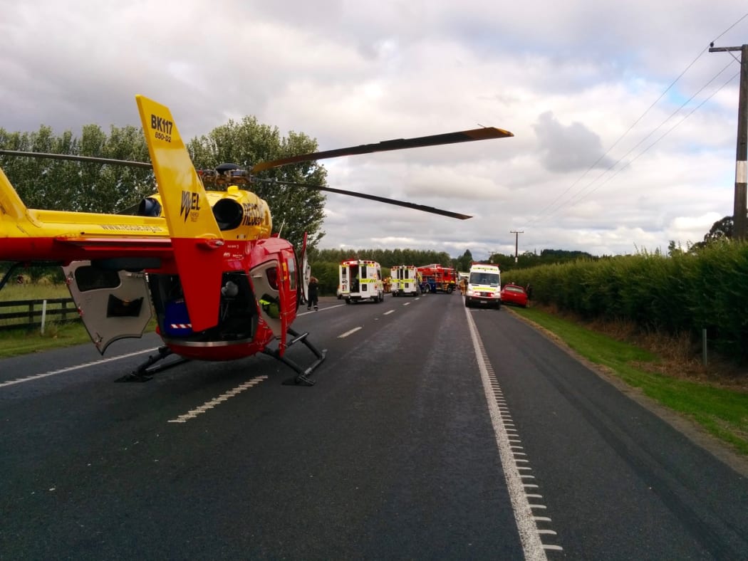The Waikato Rescue Helicopter was returning from a flight to Taupo when it was diverted to the crash.