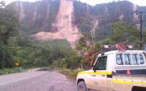 Landslide near the Ok Tedi Copper/Gold mine in Western Province.