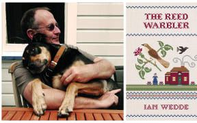 Ian Wedde and the cover of "The Reed Warbler"