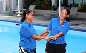 Kiwi FC’s Florencina Kalifa (right) and her sister Vineta Faleaana