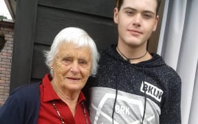 Val Nicholson with her grandson Jamie.