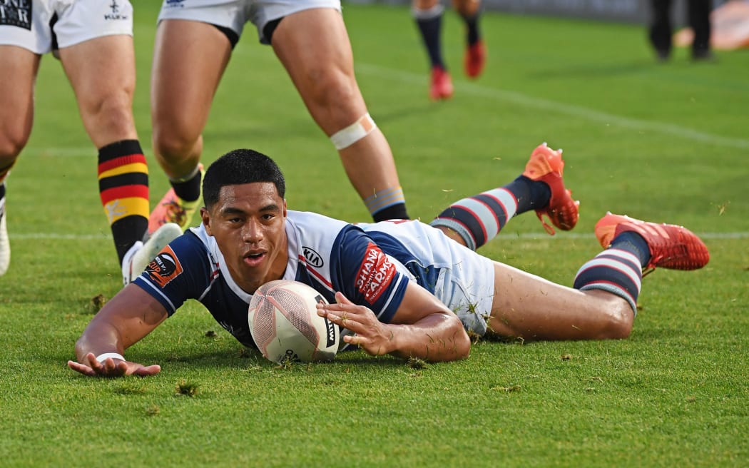 Salesi Rayasi scores a try during the Mitre 10 Cup rugby union match between Auckland and Waikato. Eden Park, Auckland, New Zealand.  Saturday 31 October 2020.