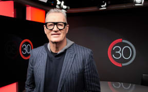 John Kirwan on the set of 30 With Guyon Espiner, October 2024