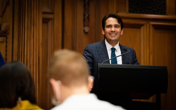 Simon Bridges addresses media after Judith Collins loses her leadership