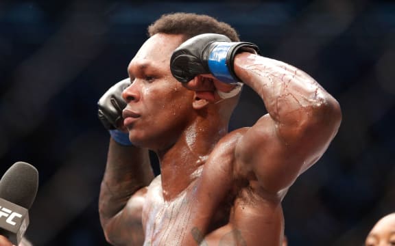 Israel Adesanya of New Zealand during UFC 243