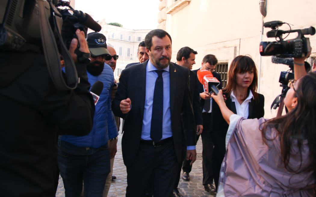 Interior Minister, Matteo Salvini, leader of the far-right party Lega.