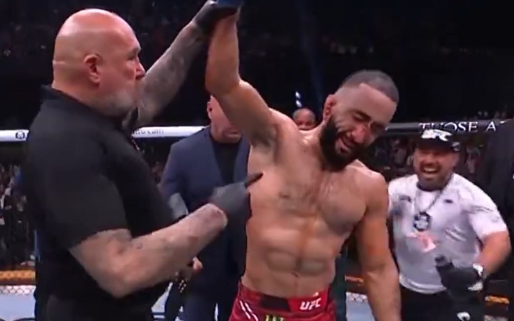 Belal Muhammad is announced the new welterweight champion at UFC 304 in Manchester, England on 27 July 2024.