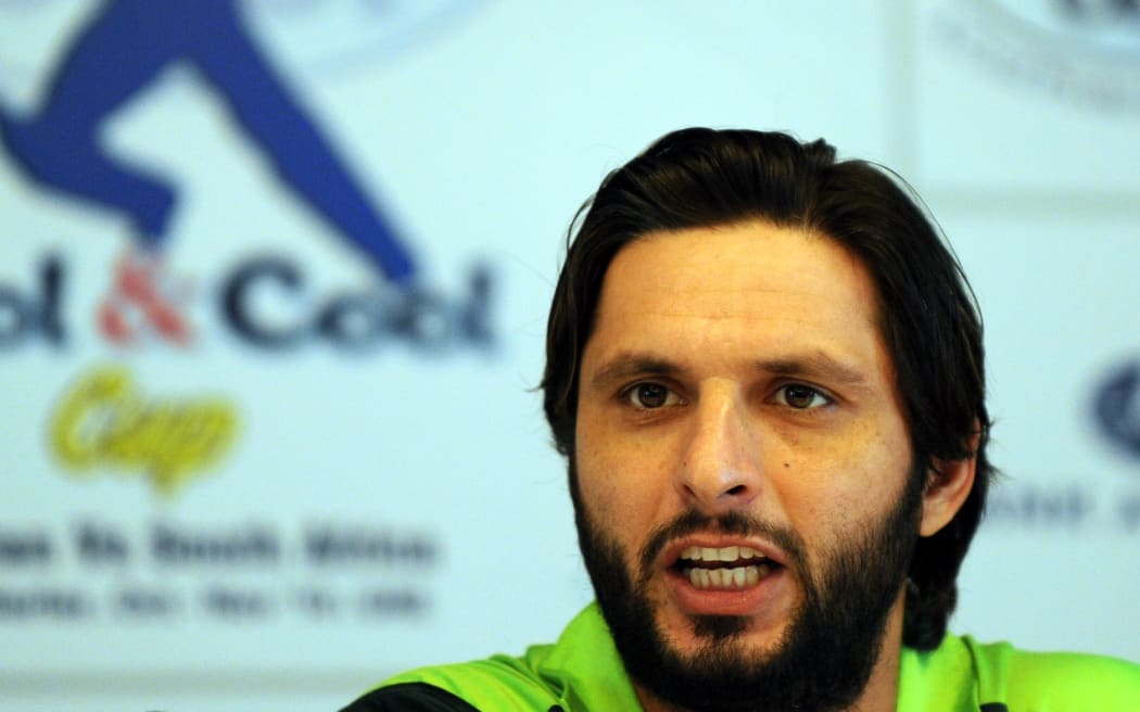 Pakistani limited over cricket team captain Shahid Afridi in 2010.
