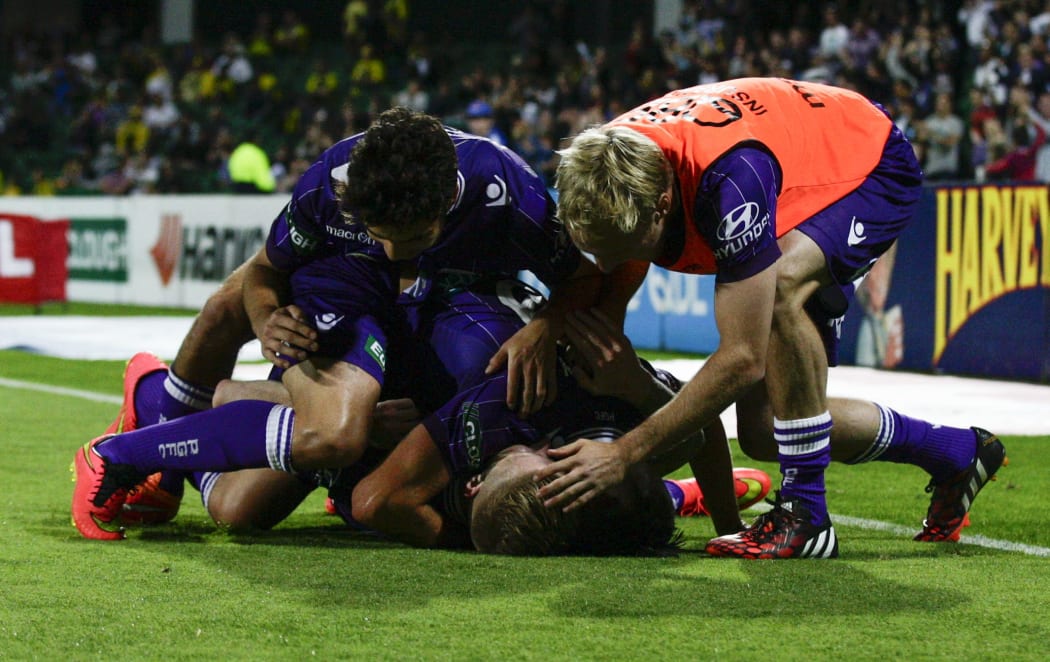 Perth Glory celebrate a goal ...but will the celebrations continue?