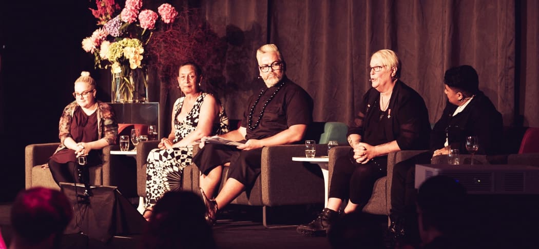 Aych McArdle, Georgina Beyer, Victor Rodger, Lexie Matheson and Nikolai Talamahina.