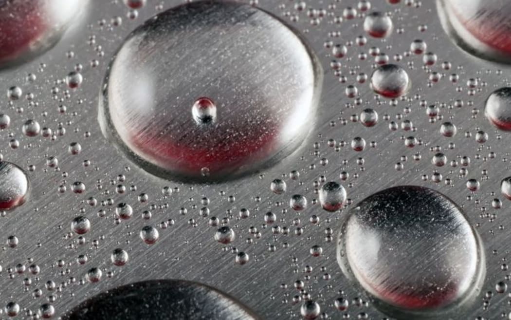 Physicists in the US have created metal surfaces that repel water to the extent that droplets bounce away.