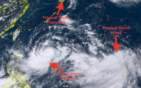 Tropical storms over NW Pacific.