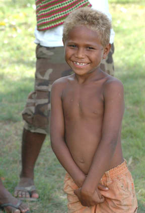 A blonde boy in the Solomon Islands carrying the newly discovered blonde gene