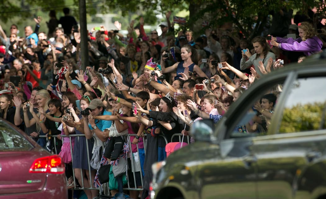 Cambridge crowds welcome the Duke and Duchess.