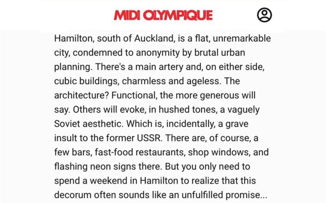 Midi Olympique's view of Hamilton.