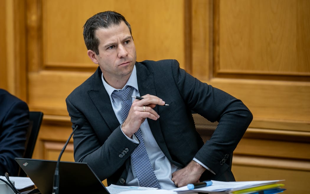 National MP Chris Penk questions a Minister during an estimates hearing