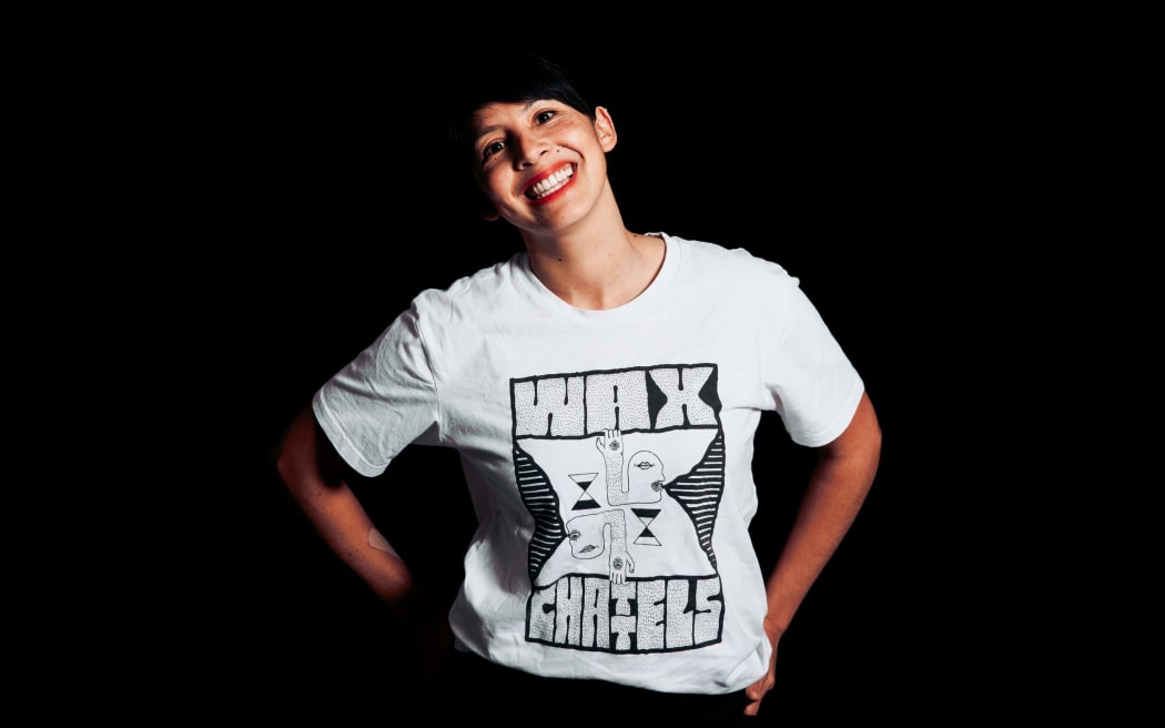 RNZ Music's Yadana Saw in her Wax Chattels t-shirt