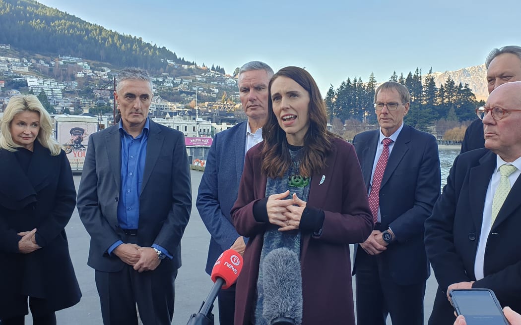 Jacinda Ardern and Kelvin Davis in Queenstown