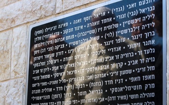 Pope Francis reflected in a memorial at Mount Herzl.