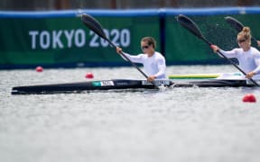 New Zealand's Lisa Carrington and Caitlin Regal, Canoe sprint heats, Tokyo 2020 Olympic Games. Monday 02 August 2021. Mandatory credit: Â© John Cowpland / www.photosport.nz