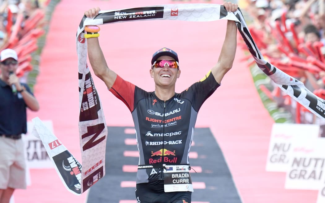 Braden Currie wins the New Zealand Ironman.