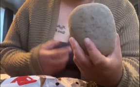 The customer found a 1.1kg rock in a Pam's bag of potatoes.