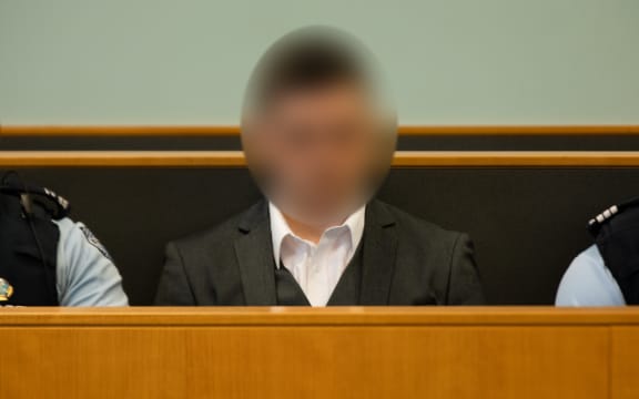 Grace Millane's killer at the sentencing for her murder.