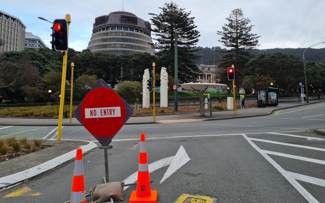 Barricades have been set up at Parliament in anticipation of a protest demonstration today.