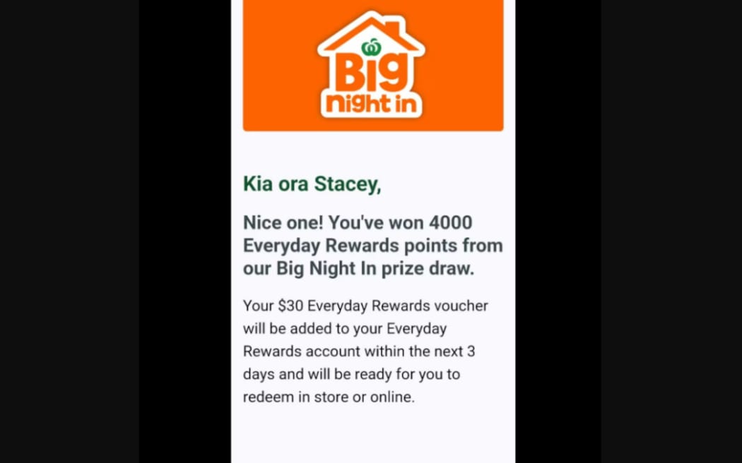 Woolworths mistakenly emailed 79,000 people telling them they'd won a prize, but later rescinded it, saying the email had been a mistake and they had not won.