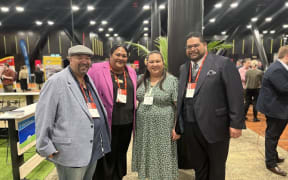 Pasifika councillors at LGNZ. From left, Josiah Teokotai from South Waikato Council, Kayla Christansen from Rotorua Lakes Council, Lesa Bingley from Wainuiomata Community Board, Gabriel Tupou from Hutt City Council.