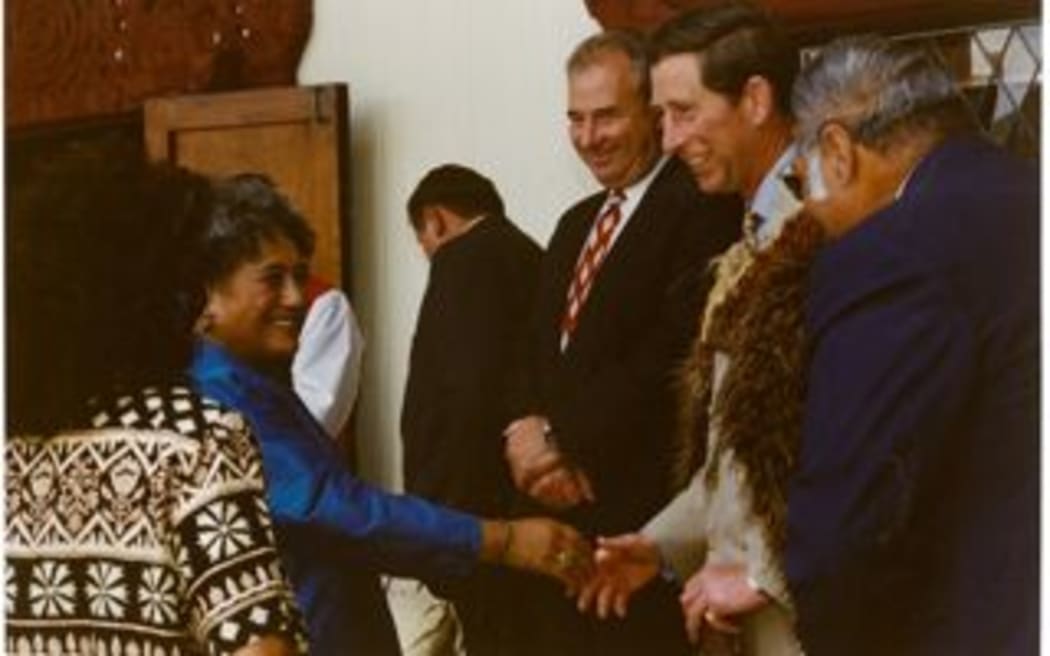 Prince Charles during his 1994 visit to Tūrangawaewae Marae