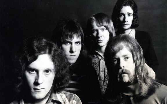 Taylor, 1973. From left: Keith Norris, Clinton Brown, Rick White, Kevin Bayley, Steve McDonald (front right).