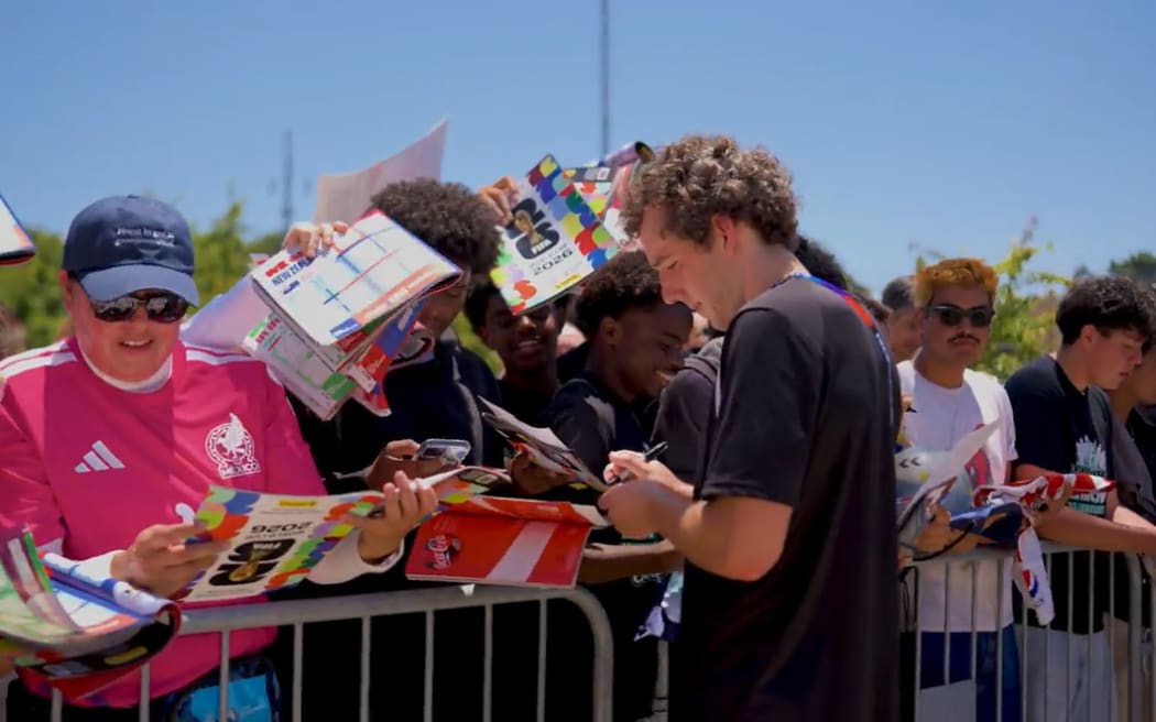 All White Joe Bell mixing with fans at the team’s training base in San Diego.