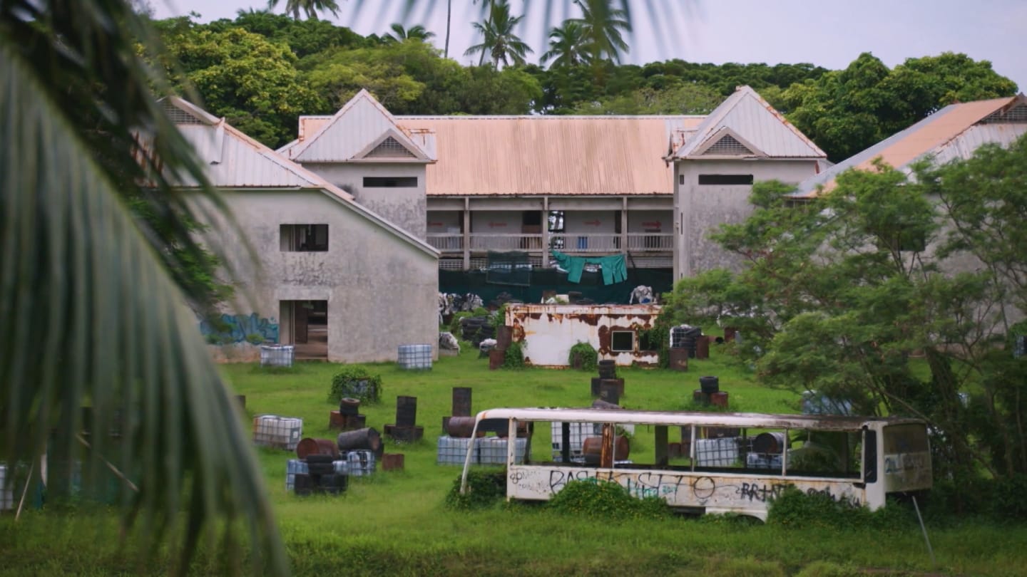 The Sheraton Hotel in its current overgrown and derelict state