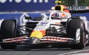 RB's New Zealand driver Liam Lawson races during the qualifying session for the 2025 Formula 1 Grand Prix du Canada at Circuit Gilles-Villeneuve in Montreal, Canada, on June 14, 2025. (Photo by Geoff Robins / AFP)