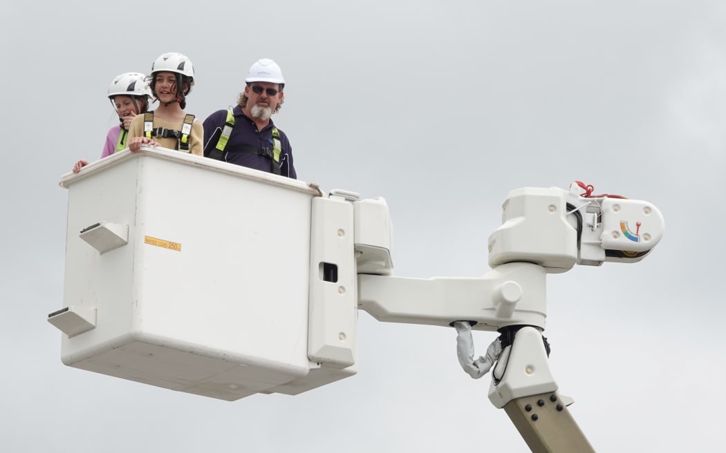 Power company Top Energy's free bucket rides were a hit with the kids.