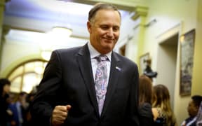 John Key during caucus run 1.03.16